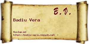 Badiu Vera névjegykártya